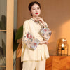 Image of Embroidered Vintage Top Women's Stand Collar Improved Loose Shopping