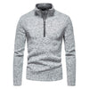 Image of Winter Men's Sweater Placket Zipper Design Solid Color Shopping