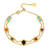 Image of Rainbow Rainbow Color Zircon Double-layer Bracelet Shopping