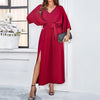 Image of Women's Temperament Elegant V-neck Loose Dress Shopping