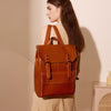 Image of Leather Backpack Women's Wear-resistant Retro Shopping