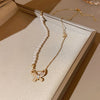 Image of Women's All-match Stitching Love Pearl Necklace Shopping