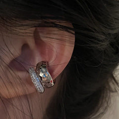 Rhinestone Exquisite High-grade Metal Double Layer Ear Clip