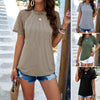 Image of Women's Temperament Crew Neck Short-sleeved Top Shopping