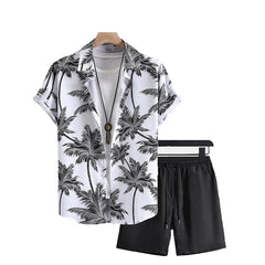 Men's 3D Printed Short-sleeved Shirt Beach Pants Suit