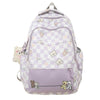 Image of Girly And Fashion Chessboard Plaid Backpack Shopping