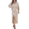 Image of Women's Temperament Elegant V-neck Loose Dress Shopping