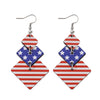 Image of Personalized Double Round Five-pointed Star Striped Earrings Shopping