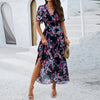 Image of Women's Printed Waist-controlled Short Sleeve Dress Shopping