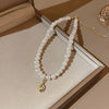 Image of Women's All-match Stitching Love Pearl Necklace Shopping