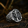 Image of Vintage Compass Titanium Steel Ring Men's Boat Anchor Ring Shopping