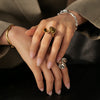 Image of Gold-plated Ruffled Stainless Steel Ring Shopping