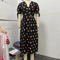 New Deep V Polka-dot Slim-fit Dress