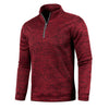 Image of Winter Men's Sweater Placket Zipper Design Solid Color Shopping