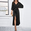 Image of Women's Temperament Elegant V-neck Loose Dress Shopping