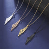 Image of Corrosion Tarnish Double-sided Polished Plant Pattern Pendant Stainless Steel Necklace Shopping