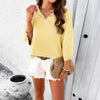 Image of Women's Elegant Lapel Loose Sweater Shopping