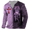 Image of European And American Digital Printing Men's Long-sleeved Medieval T-shirt Shopping