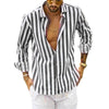 Image of Polo Collar Stripes Shirt Loose Shopping