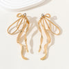 Image of Irregular Large Bow Earrings For Women Tassel Streamer Shopping