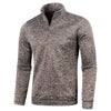 Image of Winter Men's Sweater Placket Zipper Design Solid Color Shopping