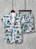 Image of Shirt Shorts Suit 3D Printed Casual Men Shopping