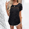 Image of Women's Elegant Jacquard Short-sleeved Top Shopping