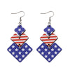 Image of Personalized Double Round Five-pointed Star Striped Earrings Shopping