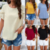 Image of Women's Temperament Crew Neck Short-sleeved Top Shopping