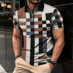 Men's Fashion Plaid Short-sleeved Top