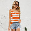 Image of Women's Fashion Striped Sweater Color Matching Shopping