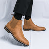 Image of Plus Size High-top Pointed Leather Shoes Men's British Pointed Chelsea Boots Shopping