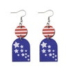 Image of Personalized Double Round Five-pointed Star Striped Earrings Shopping