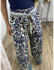 Image of Women's Fashion Printing Belt Loose Casual Trousers Shopping