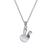 Image of Silver Opal Bunny Necklace For Women Shopping