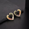 Image of Color Zirconium Love Micro Inlaid Zircon Ladder Square Earrings Shopping