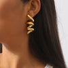 Image of Alloy Spiral Personalized Earrings Simple Design Shopping