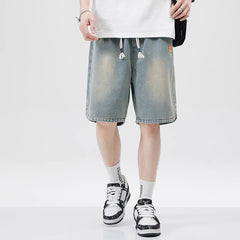 Men's Loose Casual Starry Sky Pattern Denim Shorts