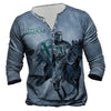 Image of European And American Digital Printing Men's Long-sleeved Medieval T-shirt Shopping