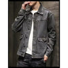 Image of Smoky Gray Denim Coat Short Jacket Shopping