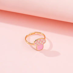 European And American New Cute Fashion Cartoon Heart-shaped Butterfly Opening Ring