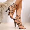 Image of High Heel Sandals Women's Serpentine Cross Strap Plus Size High Heels Shopping