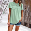 Image of Women's Solid Color Short-sleeved Patchwork Top Shopping