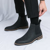 Image of Plus Size High-top Pointed Leather Shoes Men's British Pointed Chelsea Boots Shopping