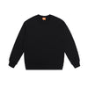 Image of Pure Cotton Fleece-lined Solid Color Loose Round Neck Sweater Shopping