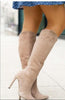 Image of Suede Side Zipper Mid-calf Fashion Women's Boots Shopping