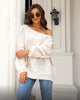 Image of Off-neck Cable-knit Pullover Loose-fitting Oversized Sweater Shopping