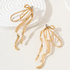 Image of Irregular Large Bow Earrings For Women Tassel Streamer Shopping