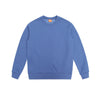 Image of Pure Cotton Fleece-lined Solid Color Loose Round Neck Sweater Shopping