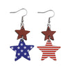 Image of Personalized Double Round Five-pointed Star Striped Earrings Shopping